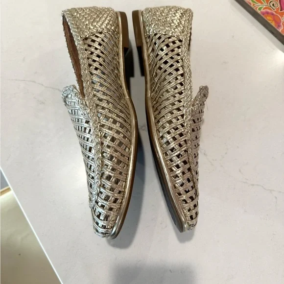 Aerosoles Nagle Gold Woven Loafers 10 - Picture 4 of 7